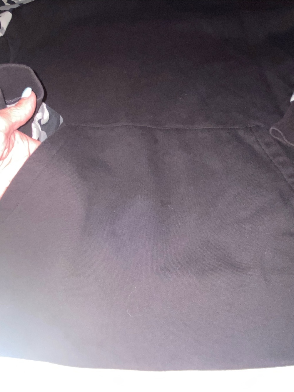 Athletic Works Black Hoodie with Gray Camo Trim - Picture 3 of 9